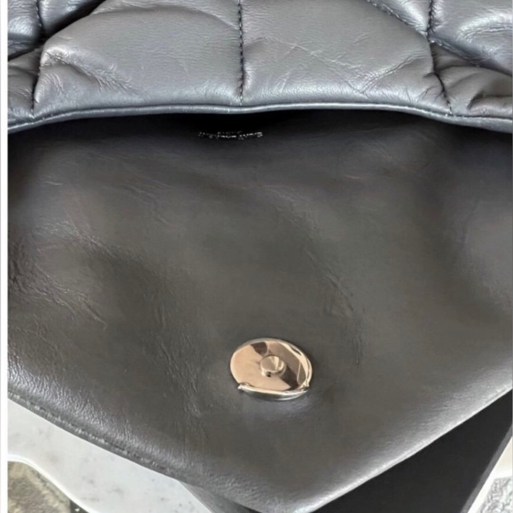 Yves Saint Laurent Small Puffer Bag - Quilted Lambskin, Storm Gray - Picture 11 of 12